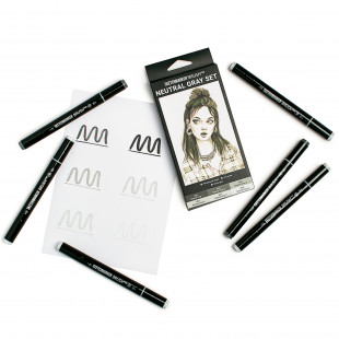 Набор маркеров Sketchmarker Brush "Neutral Grey" 6 цветов