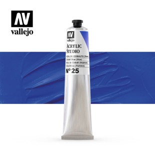 Акриловая краска Vallejo "Studio" #25 Cobalt Blue (Кобальт синий), 200 мл