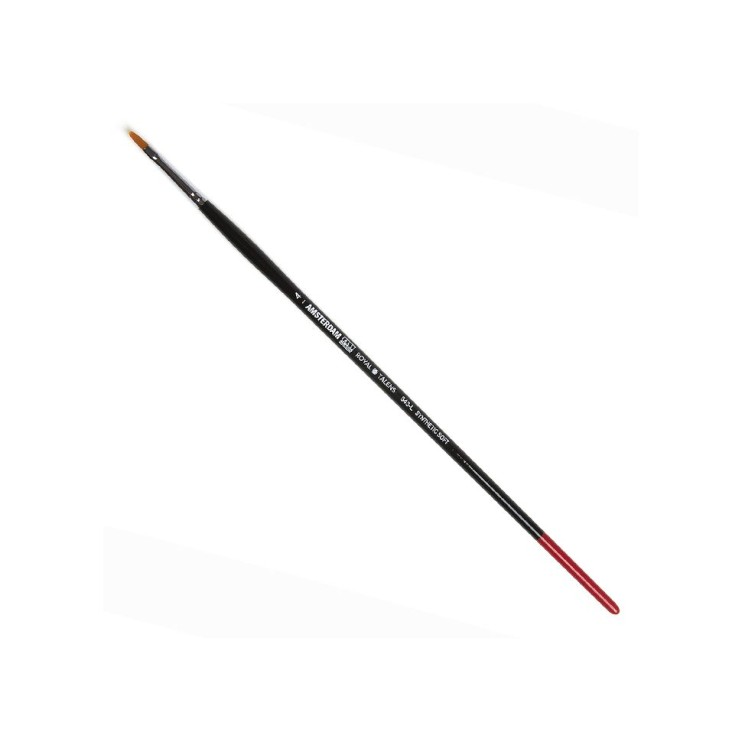 Кисть синтетика мягкая овальная "Amsterdam 343L" №4 на длинной ручке
