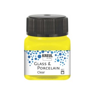 Краска по стеклу и фарфору на водной основе Kreul Clear "Glass&Porcelain" 20 мл, Жёлтый