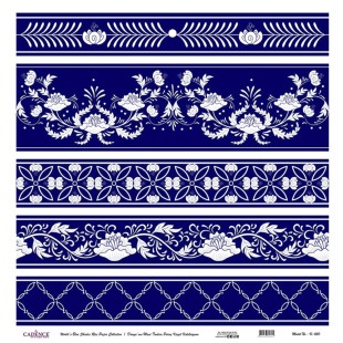 Рисовая карта для декупажа Cadence "Blue shades" 90х90см, K-050 плитка