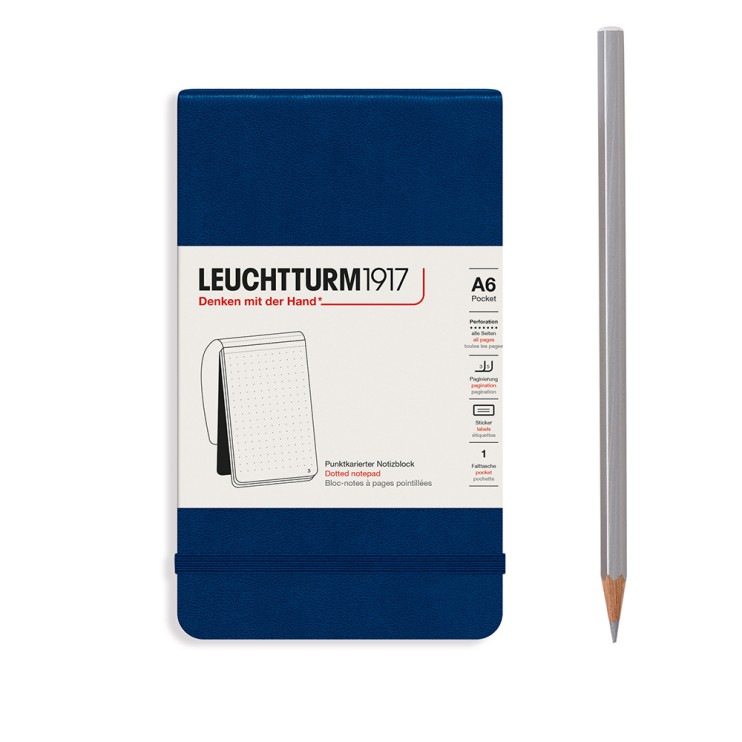 Блокнот в точку Leuchtturm1917 "Reporter" A6, 92л, 80гр/м², твердая обложка,Синий Неви (364416)