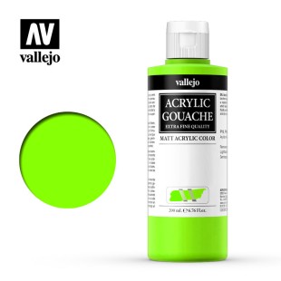 Гуашь-темпера Vallejo "Acrylic Gouache" 14.130 Зеленый флуо, 200 мл