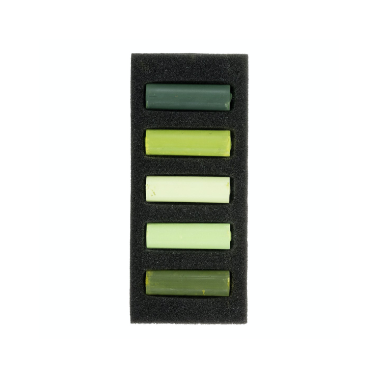 Набор сухой пастели Rembrandt "Lush Greens" насыщенный зеленый / 5 мелков