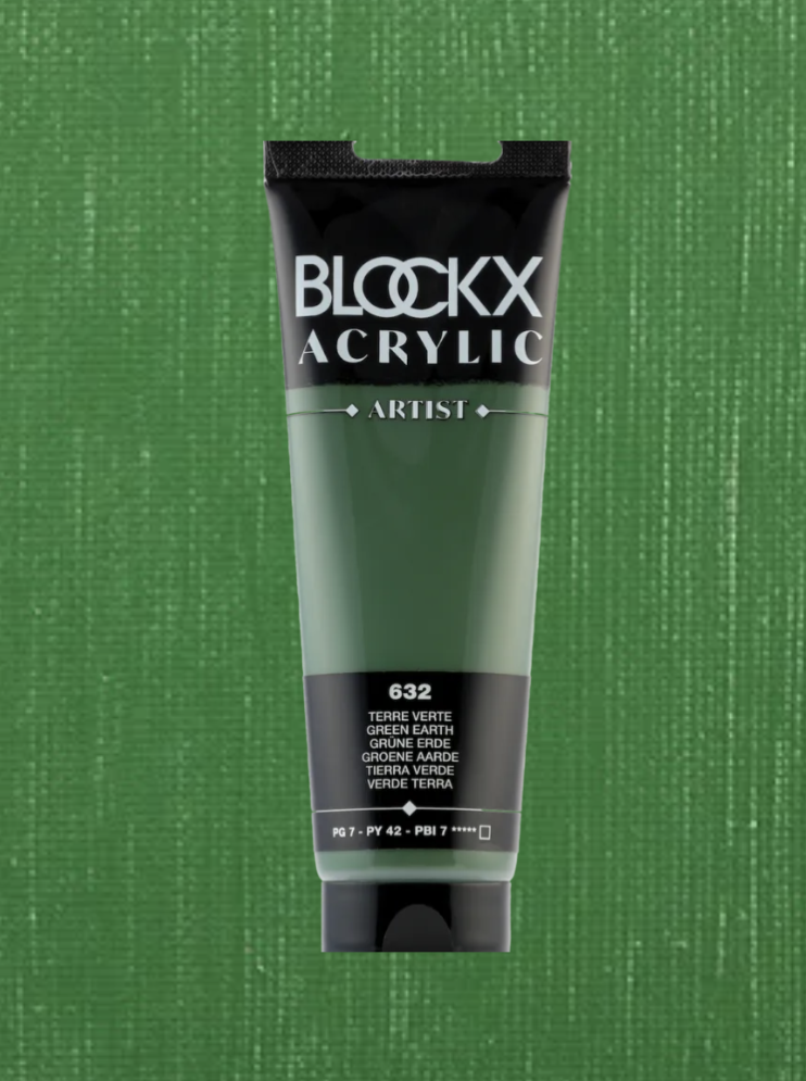 Акрил Blockx Artist №632 Green earth/ Зеленая земля, 120мл