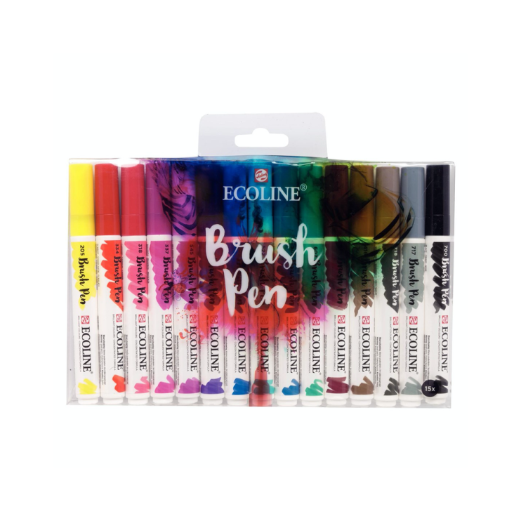 Набор акварельных маркеров "Ecoline" 15 цветов (базовая палитра)