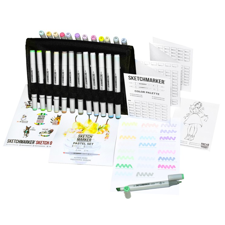 Набор Sketchmarker "Pastel Set" 24 маркера в пенале