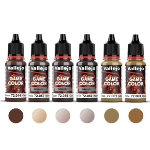 Набор красок для моделизма Vallejo "Game Color" 6 штук (№044, 057, 059, 060, 061, 063) по 18мл