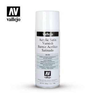 Лак акриловый в аэрозолe Vallejo "Acrylic Satin Spray Varnish" 28.532 (сатиновый), 400мл