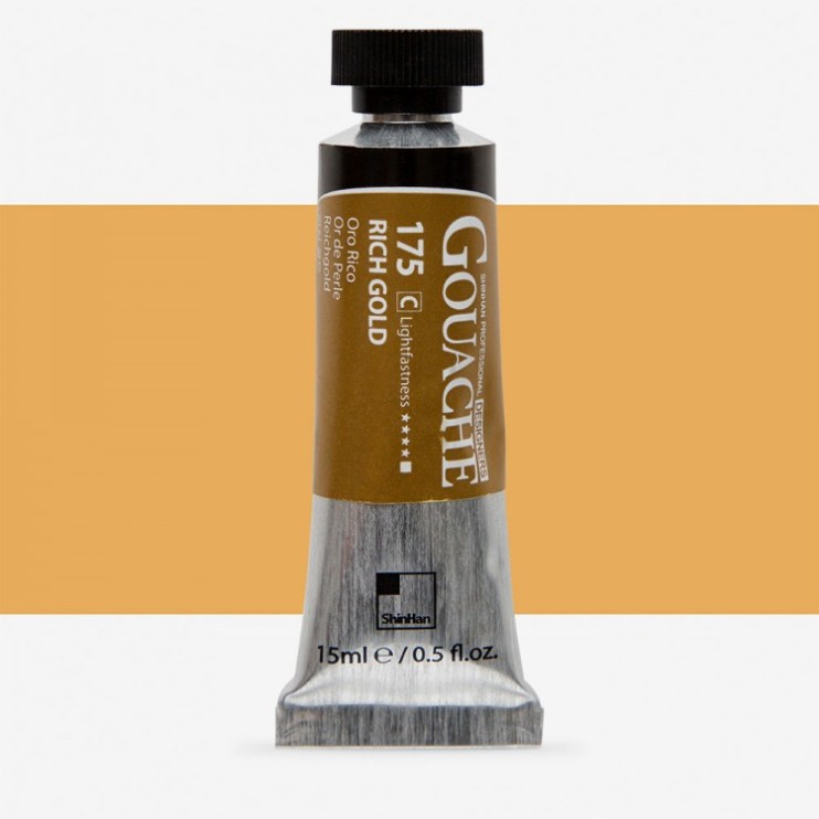 Гуашь Shinhan "Designers GOUACHE" №175(C) Rich gold (Золотой богатый), туба 15мл