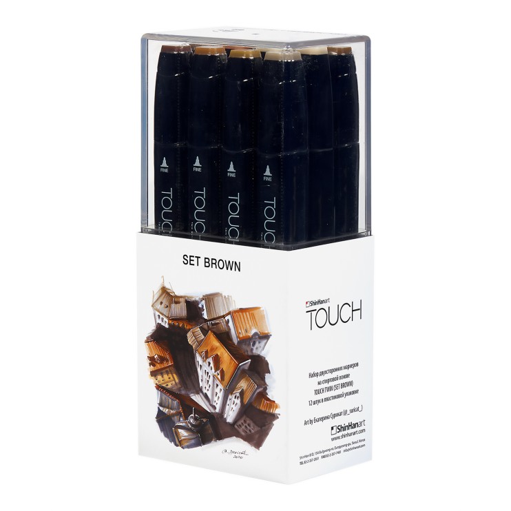 Набор маркеров Touch Twin "Коричневые тона" 12 штук