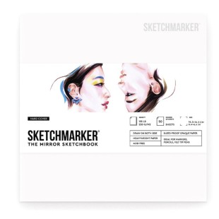 Скетчбук Sketchmarker "The Mirror" 16,3х16,3см, 50л, 220г/м2, твердая обложка, Белая