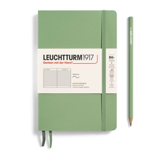 Блокнот в линейку Leuchtturm1917 "Paperback" B6+, 61л, 80гр/м², мягкая обложка,Зеленый Шалфей
