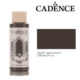 Краска по ткани Cadence "Style Matt Fabric" 59мл, 649 темно-коричневый