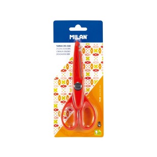 Ножницы фигурные Milan "ZIGZAG" 160мм, цвет красный (волна)