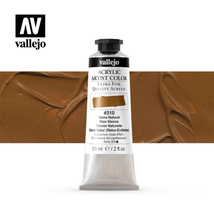 Акрил Vallejo "Artist color" #310 Raw Sienna/ Сиена натуральная (60мл)