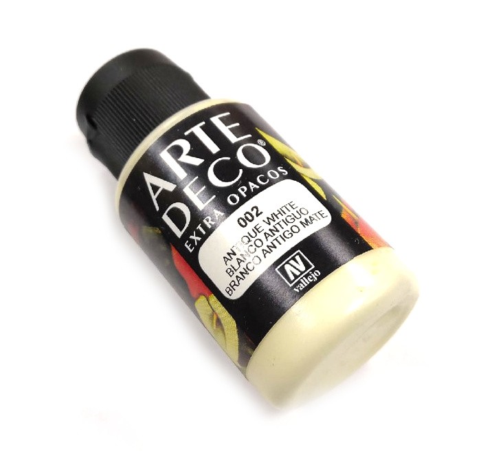 Акриловая декоративная краска Vallejo "ArteDeco" #002 античный белый