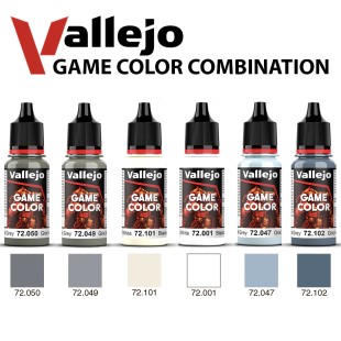 Набор красок для моделизма Vallejo "Game Color" 6 штук (№001, 050, 049, 101, 047, 102) по 18мл