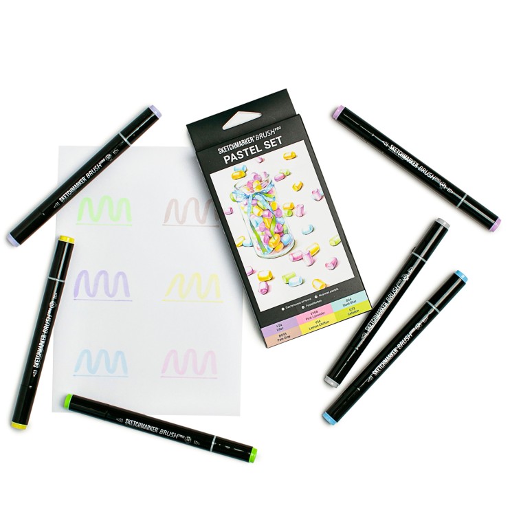 Набор маркеров Sketchmarker Brush "Pastel" 6 цветов
