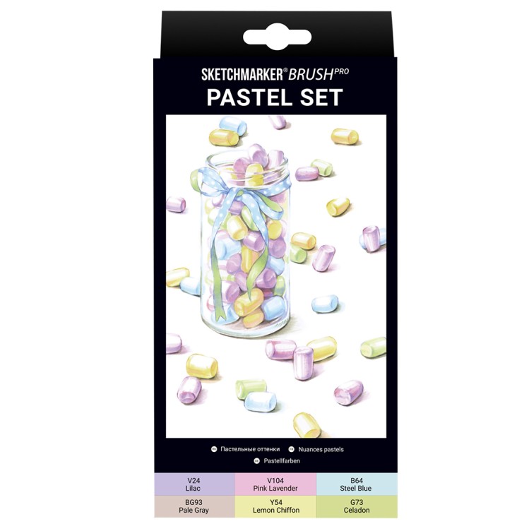 Набор маркеров Sketchmarker Brush "Pastel" 6 цветов