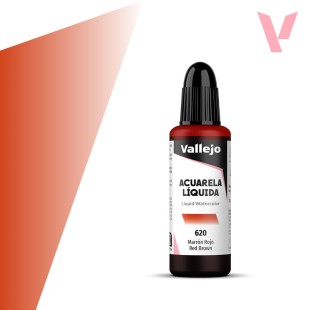 Жидкая акварель Vallejo "Acuarela Liquida" 620 Red Brown, 32 мл