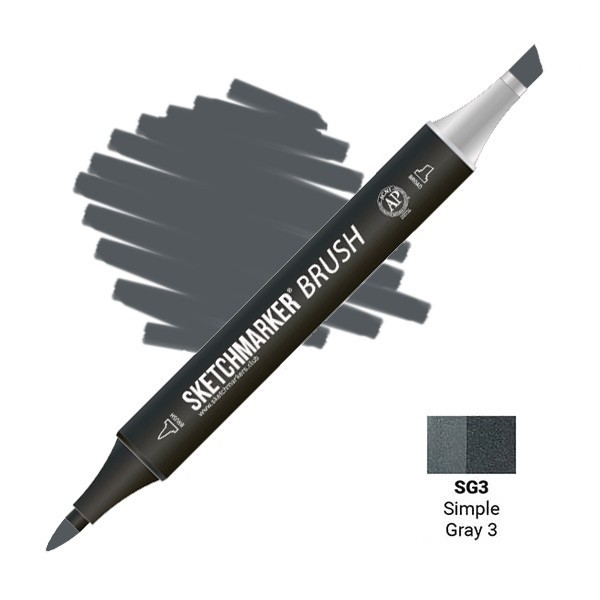 Маркер SketchMarker "Brush" SG3 Простой серый 3