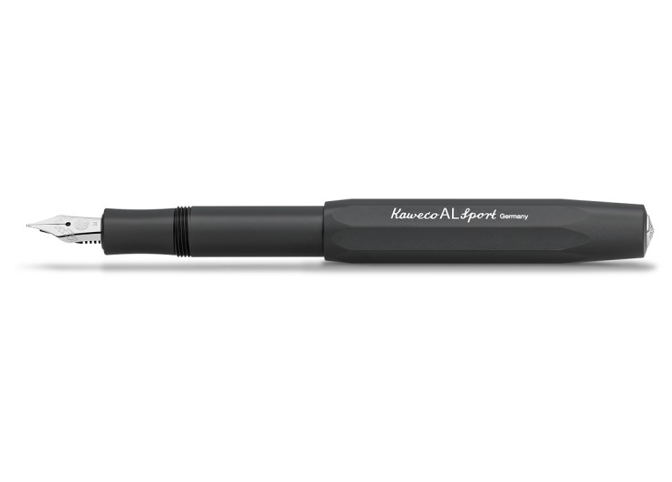 Ручка перьевая Kaweco "Al Sport" F (0,7мм), Black + сменные картриджи (10000097)