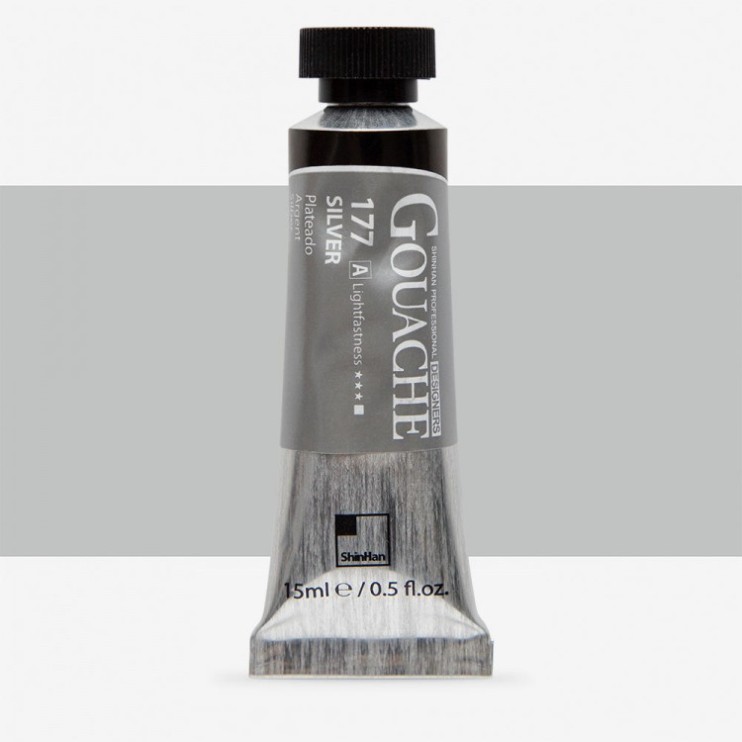 Гуашь Shinhan "Designers GOUACHE" №177(A) Silver (Серебряный), туба 15мл
