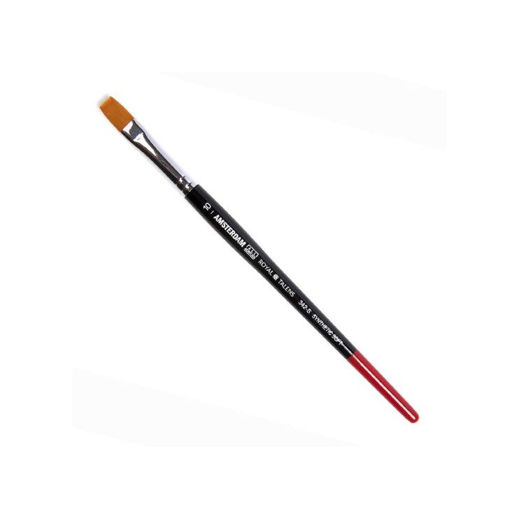 Кисть синтетика мягкая плоская "Amsterdam 342S" №10 на короткой ручке
