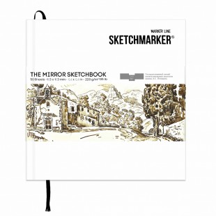 Скетчбук Sketchmarker "The Mirror" 16,3х16,3см, 50л, 220г/м2, твердая обложка, Белая