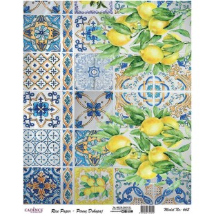 Рисовая карта для декупажа Cadence "Rice paper" 30х42см, RDP662 плитка ветки лимон