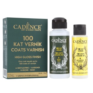 Лак двухкомпонентный Cadence "100 Coats Varnish" стекловидный, 70+120мл 