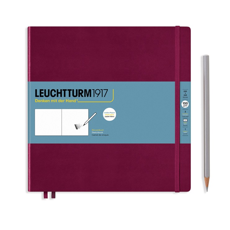 Скетчбук Leuchtturm1917 "Square" 22,5x22,5см, 56л, 150гр/м², твердая обложка, Красный Портвейн (362359)