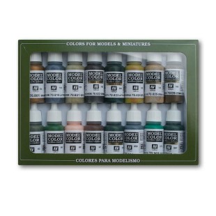 Набор красок для моделизма Model Color "German Camouflage WWII" 70.114, 16 цветов