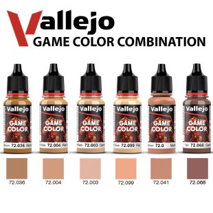 Набор красок для моделизма Vallejo "Game Color" 6 штук (№003, 004, 041, 099, 036, 066) по 18мл