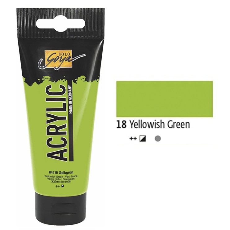 Краска акриловая Solo Goya "Acryl" №18 Желто-зеленый, 100мл.