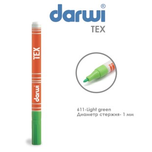 Маркер по текстилю Darwi "Tex" 1мм, №611 Зеленый светлый