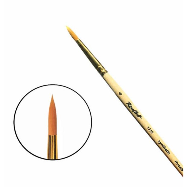 Кисть синтетика круглая "1310" №4 на короткой ручке