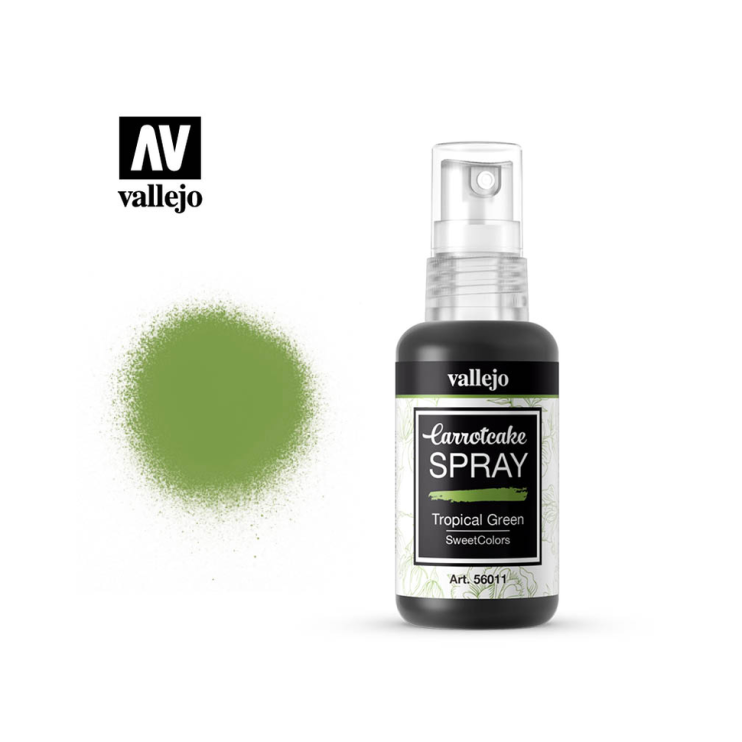 Краска для скрапбукинга Vallejo "CarrotCake" 56.011 Tropical Green /спрей
