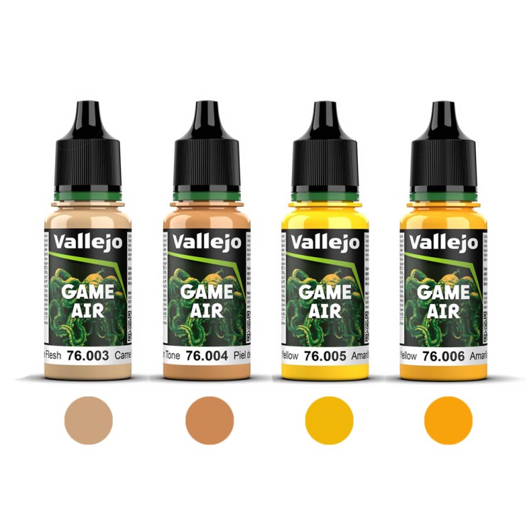 Набор красок для аэрографии Vallejo "Game Air" 4 штуки (№003, 004, 005, 006) по 18мл
