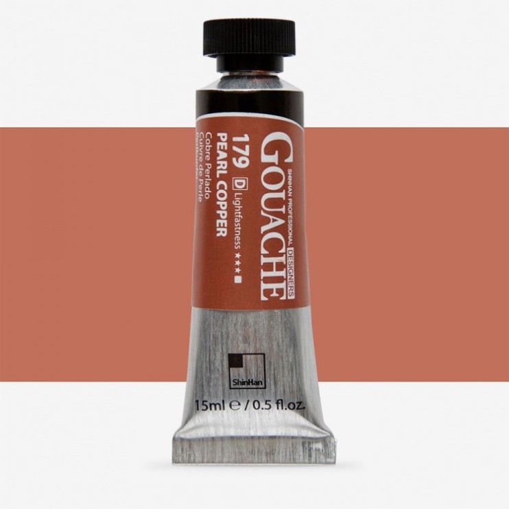 Гуашь Shinhan "Designers GOUACHE" №179(D) Pearl copper (Медный перламутровый), туба 15мл