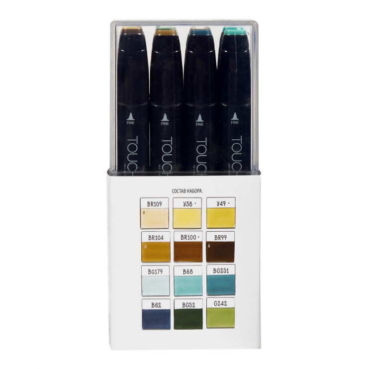 Набор маркеров Touch Twin "Желто-зеленые тона" 12 штук