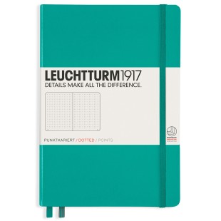 Блокнот в точку Leuchtturm1917 "Medium" A5, 125л, 80гр/м², твердая обложка,Изумрудный (344792)