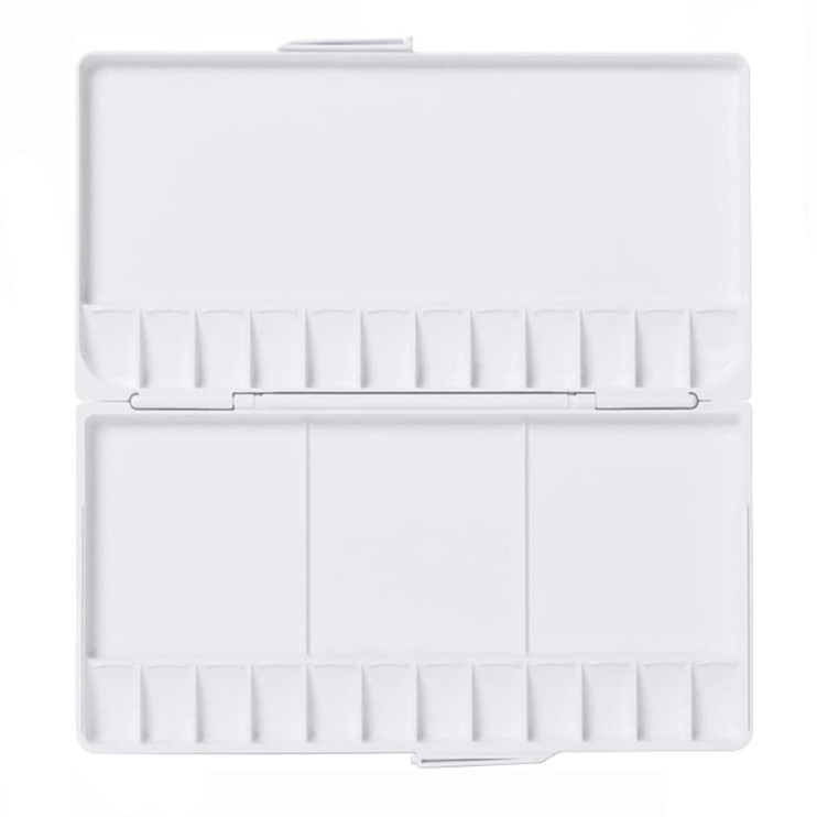 Палитра пластиковая для акварели "Shinhan" 24 прямоугольных ячейки