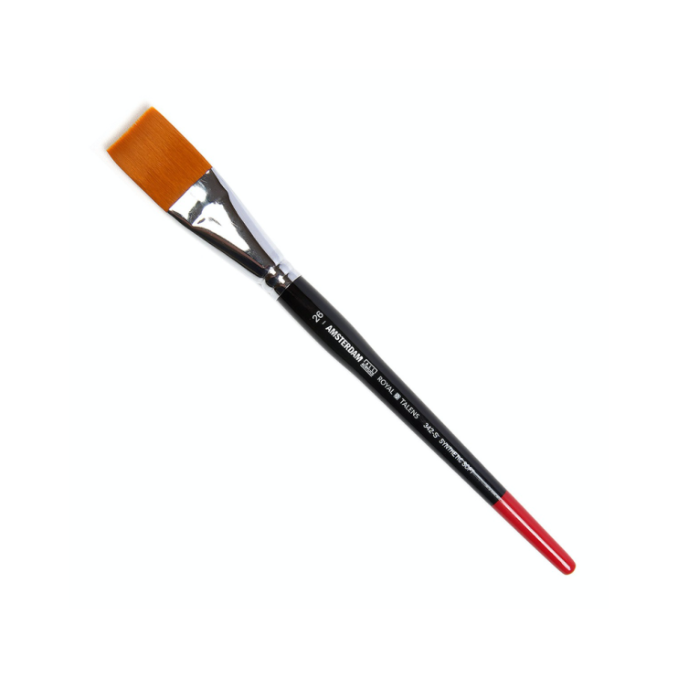 Кисть синтетика мягкая плоская "Amsterdam 342S" №26 на короткой ручке