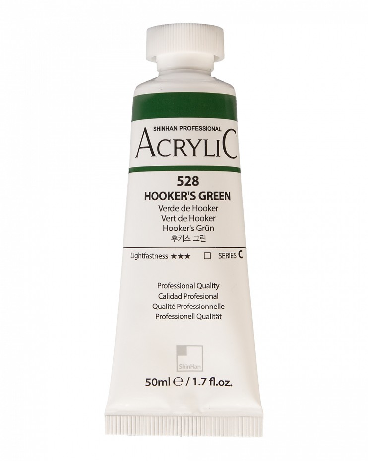 Краска акриловая ShinHan "Professional" №528 Зеленый Хукера, туба 50мл