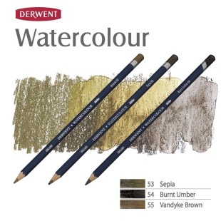 Комплект карандашей акварельных Derwent "Watercolour" Коричневые оттенки (№52, 53, 54)