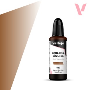 Жидкая акварель Vallejo "Acuarela Liquida" 640 Deep Brown, 32 мл