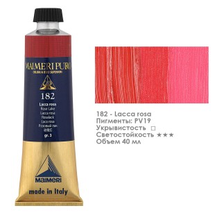 Краска масляная Maimeri "Puro" 40мл, №182 Розовый лак (0012182)