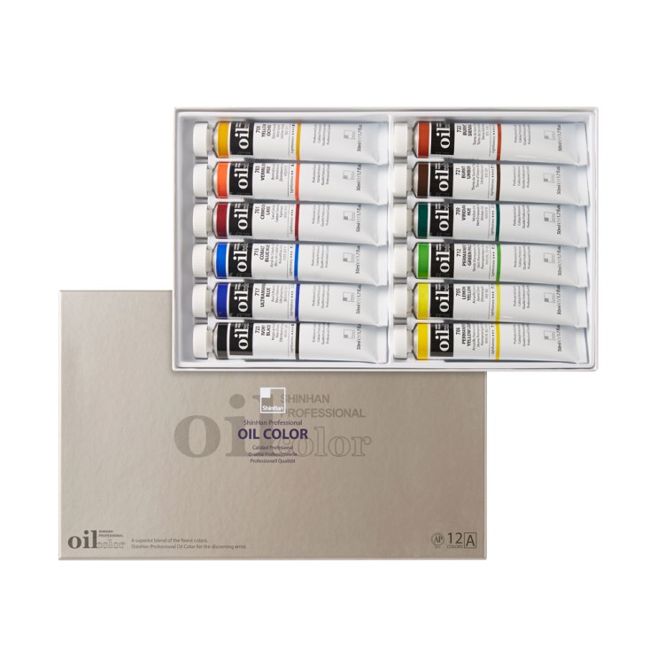 Набор масляных красок ShinHan Professional A 12 цв. по 50мл в картонной упаковке